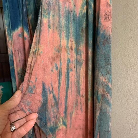 Hippie chic tye dye stretch knit duster - Picture 4 of 5